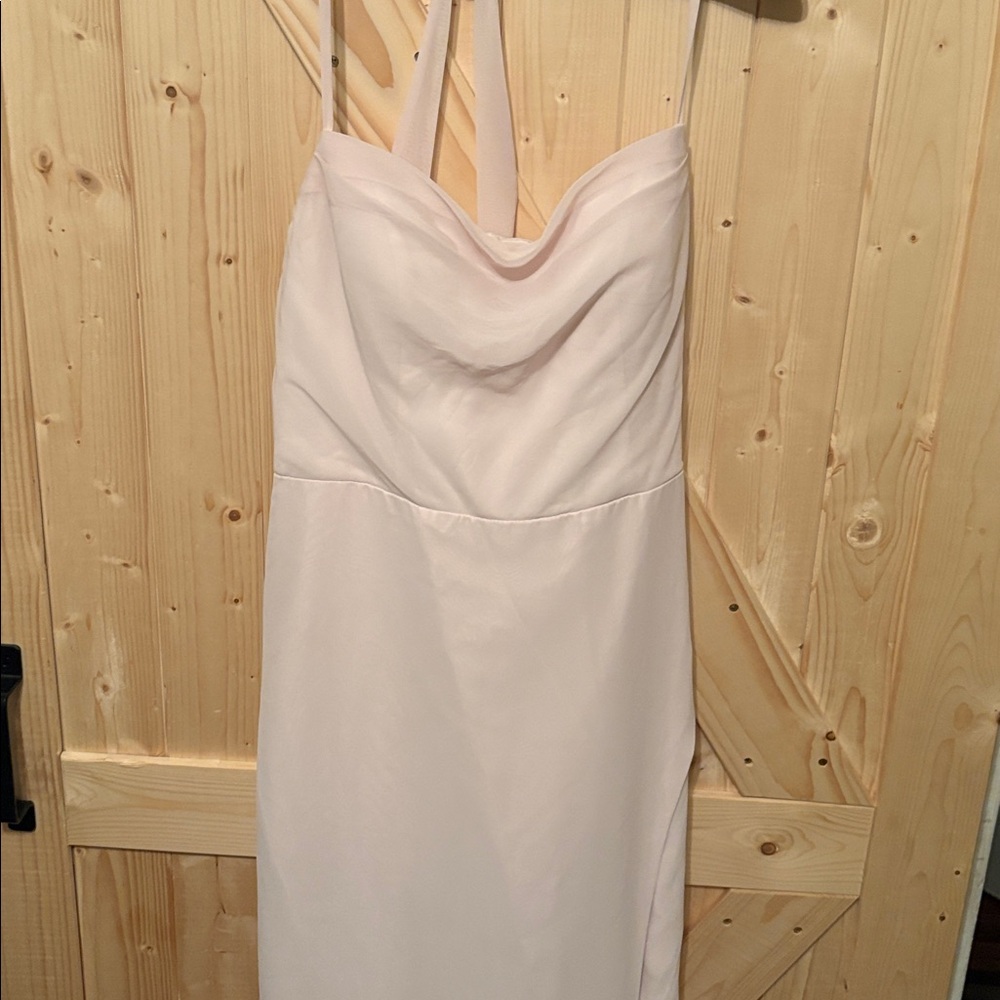 Azazie - Cowl Scoop Chiffon Dress Blush Pink Sz A14 (image in different color)